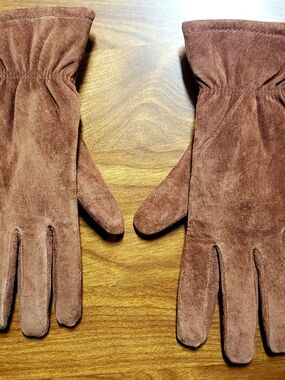 Isotoner Women's Suede Chestnut Brown Gloves